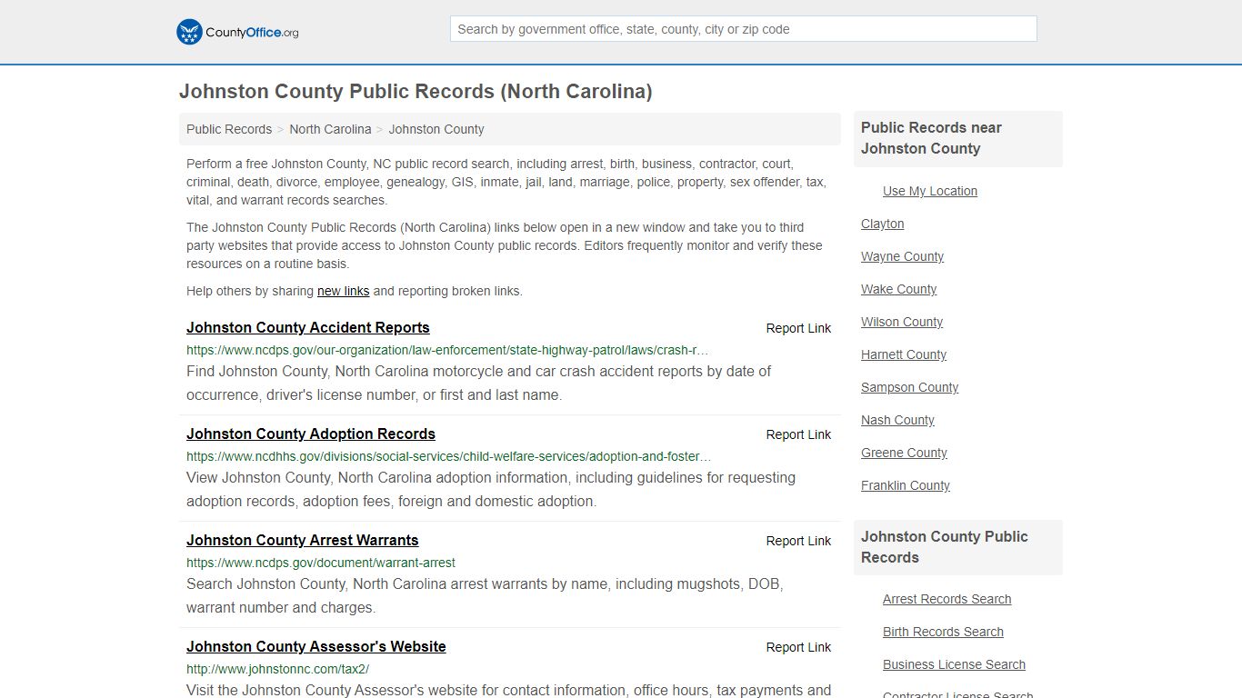 Public Records - Johnston County, NC (Business, Criminal ...