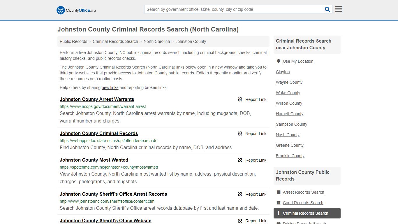 Criminal Records Search - Johnston County, NC (Arrests ...